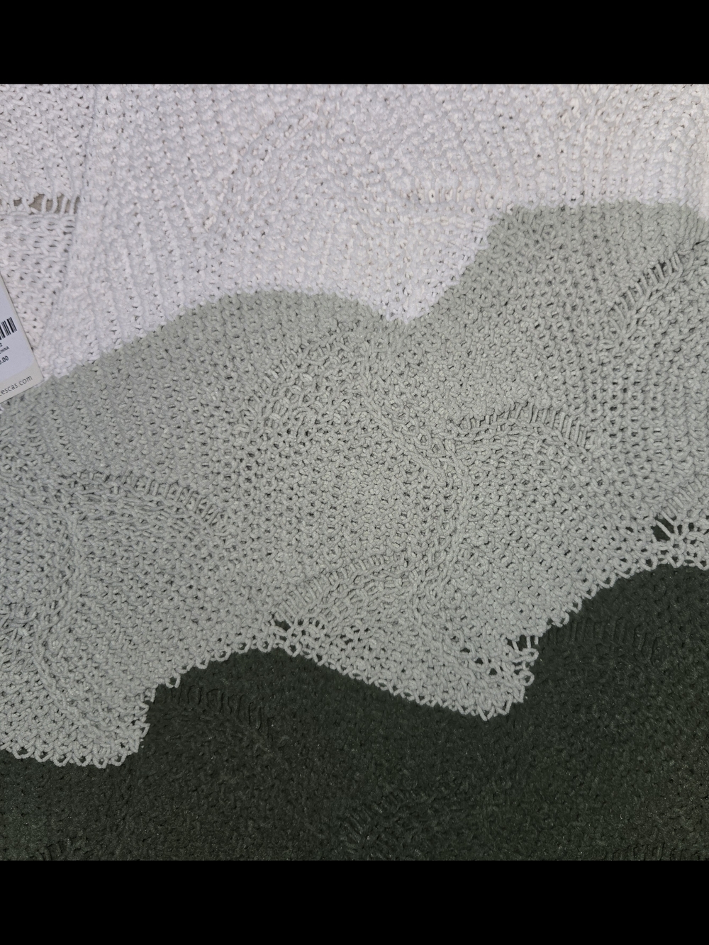 Francesca's Collections V-Neck Crochet Sweater in Cream, Sage & Olive NWT Size S - Picture 3 of 6
